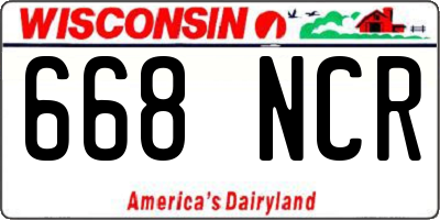 WI license plate 668NCR