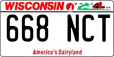 WI license plate 668NCT