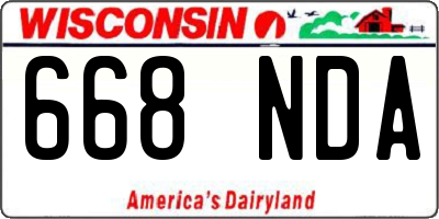 WI license plate 668NDA