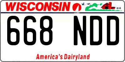 WI license plate 668NDD