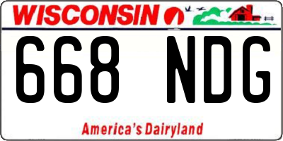 WI license plate 668NDG