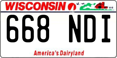 WI license plate 668NDI