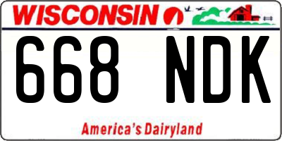 WI license plate 668NDK