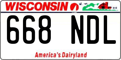 WI license plate 668NDL
