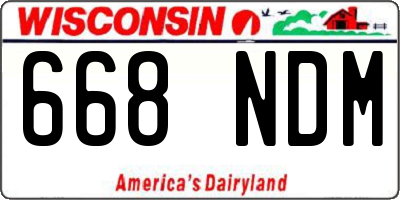 WI license plate 668NDM