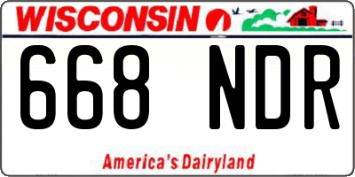 WI license plate 668NDR