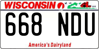 WI license plate 668NDU