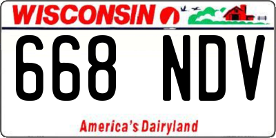 WI license plate 668NDV