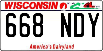 WI license plate 668NDY