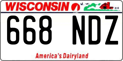 WI license plate 668NDZ