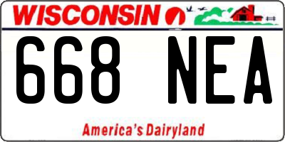 WI license plate 668NEA