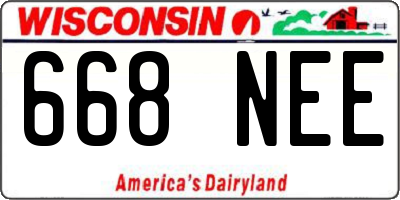 WI license plate 668NEE