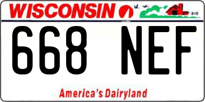 WI license plate 668NEF