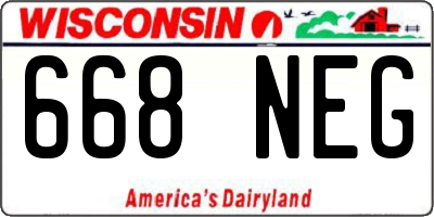 WI license plate 668NEG
