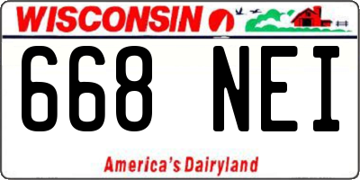 WI license plate 668NEI