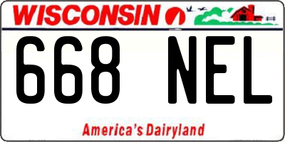 WI license plate 668NEL