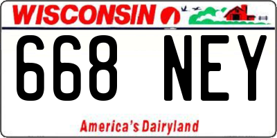 WI license plate 668NEY