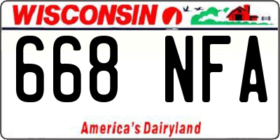 WI license plate 668NFA