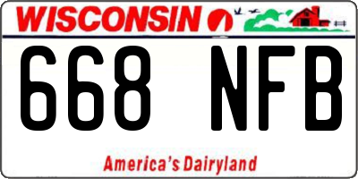 WI license plate 668NFB