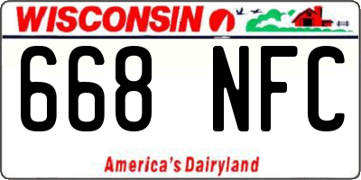 WI license plate 668NFC