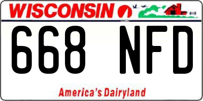 WI license plate 668NFD