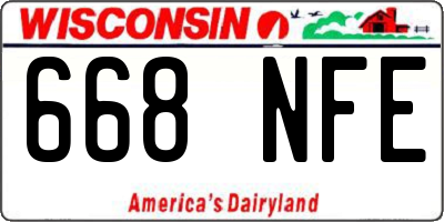 WI license plate 668NFE