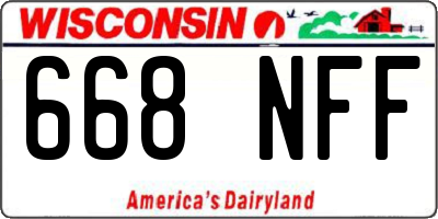 WI license plate 668NFF