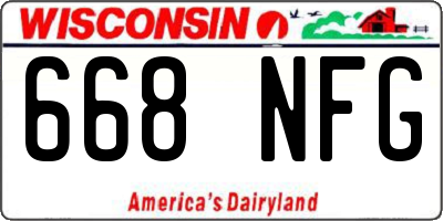 WI license plate 668NFG
