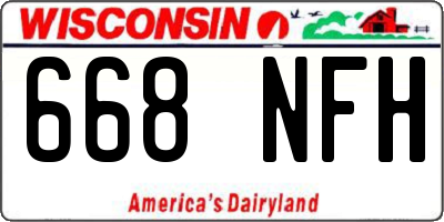 WI license plate 668NFH
