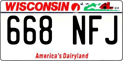 WI license plate 668NFJ
