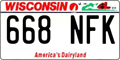 WI license plate 668NFK