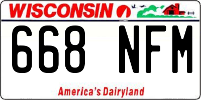 WI license plate 668NFM