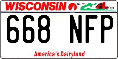 WI license plate 668NFP
