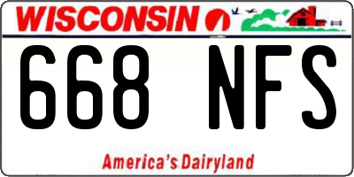 WI license plate 668NFS