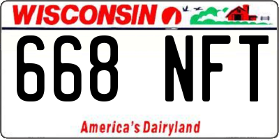 WI license plate 668NFT