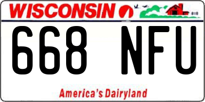 WI license plate 668NFU