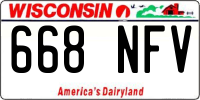 WI license plate 668NFV