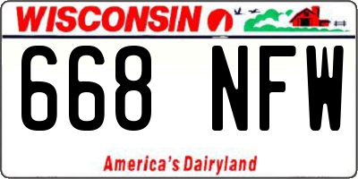 WI license plate 668NFW