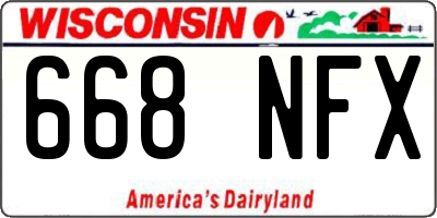WI license plate 668NFX