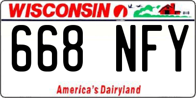 WI license plate 668NFY