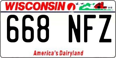 WI license plate 668NFZ