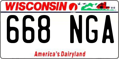 WI license plate 668NGA