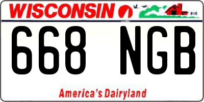 WI license plate 668NGB
