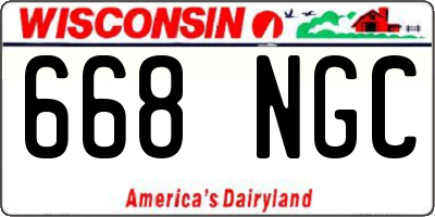 WI license plate 668NGC