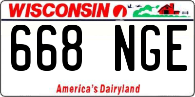 WI license plate 668NGE