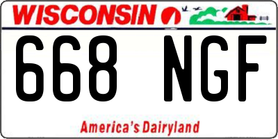 WI license plate 668NGF