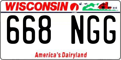 WI license plate 668NGG