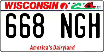 WI license plate 668NGH