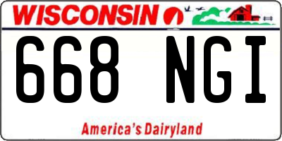 WI license plate 668NGI