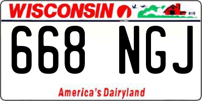 WI license plate 668NGJ